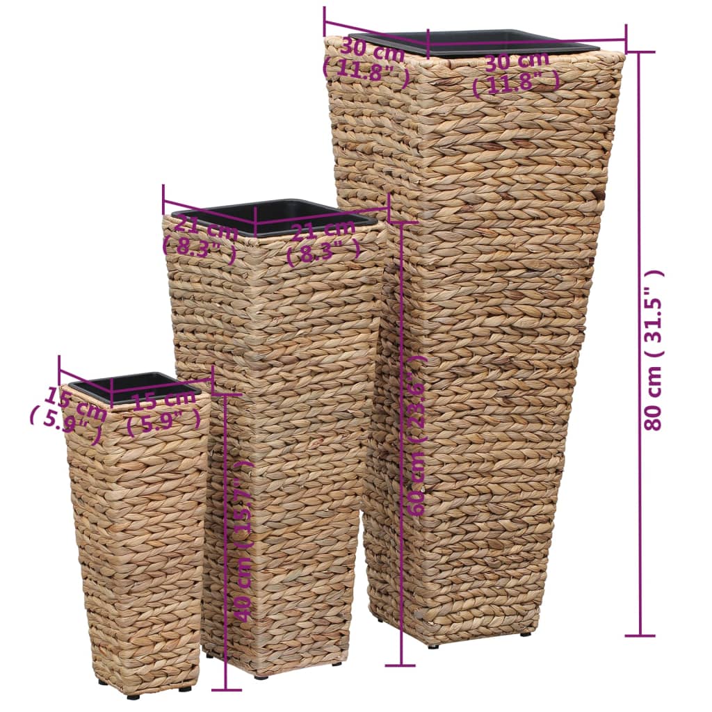 Raised Beds 3 Pcs Water Hyacinth