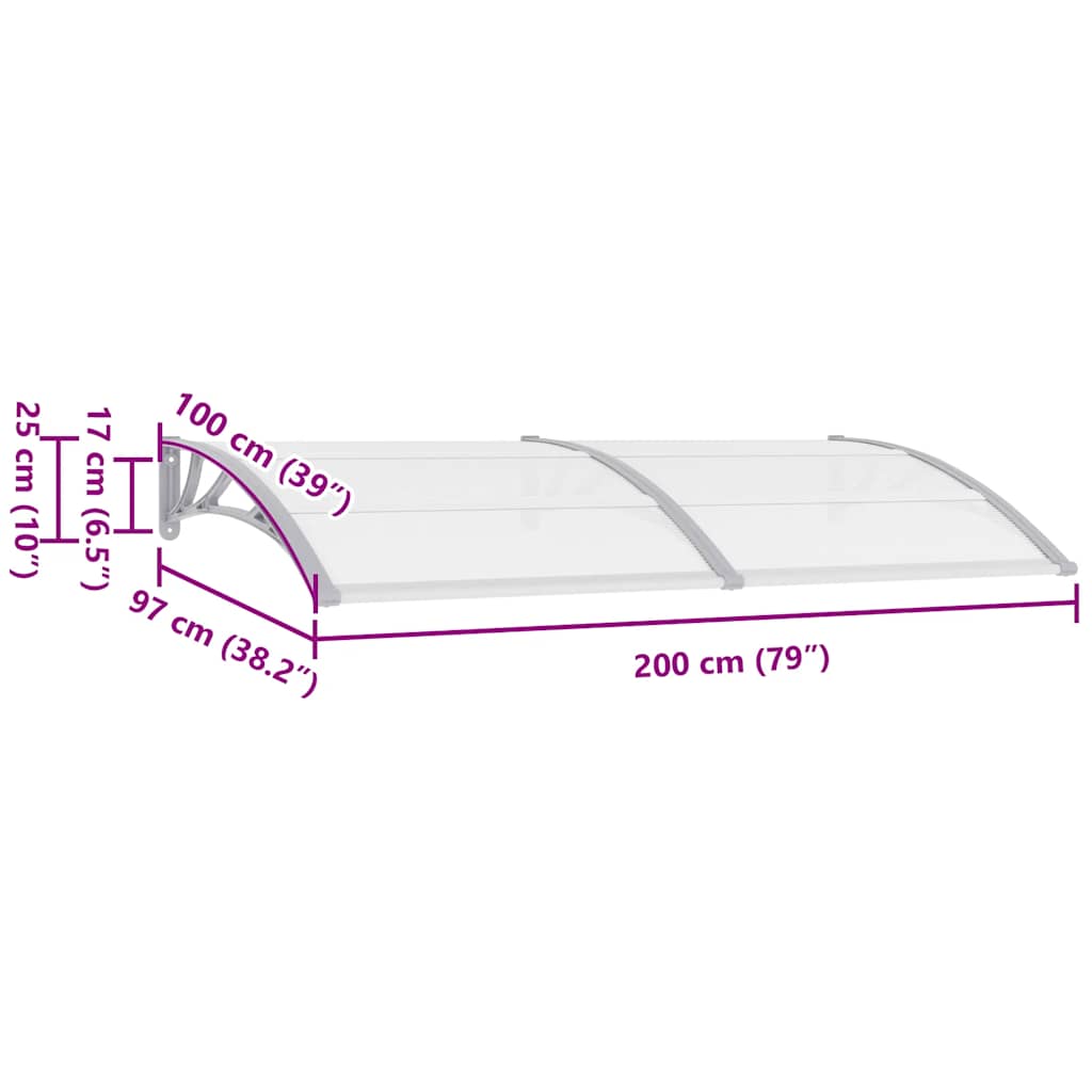 Door Canopy Grey Pc