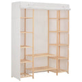 Wardrobe 135X40X170 Cm Fabric white grey Fabric and solid fir wood frame 135 cm
