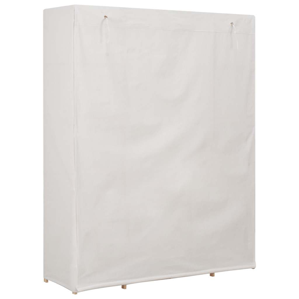 Wardrobe 135X40X170 Cm Fabric white grey Fabric and solid fir wood frame 135 cm
