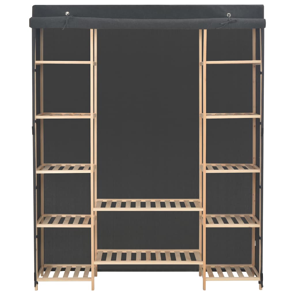 Wardrobe 135X40X170 Cm Fabric white grey Fabric and solid fir wood frame 135 cm