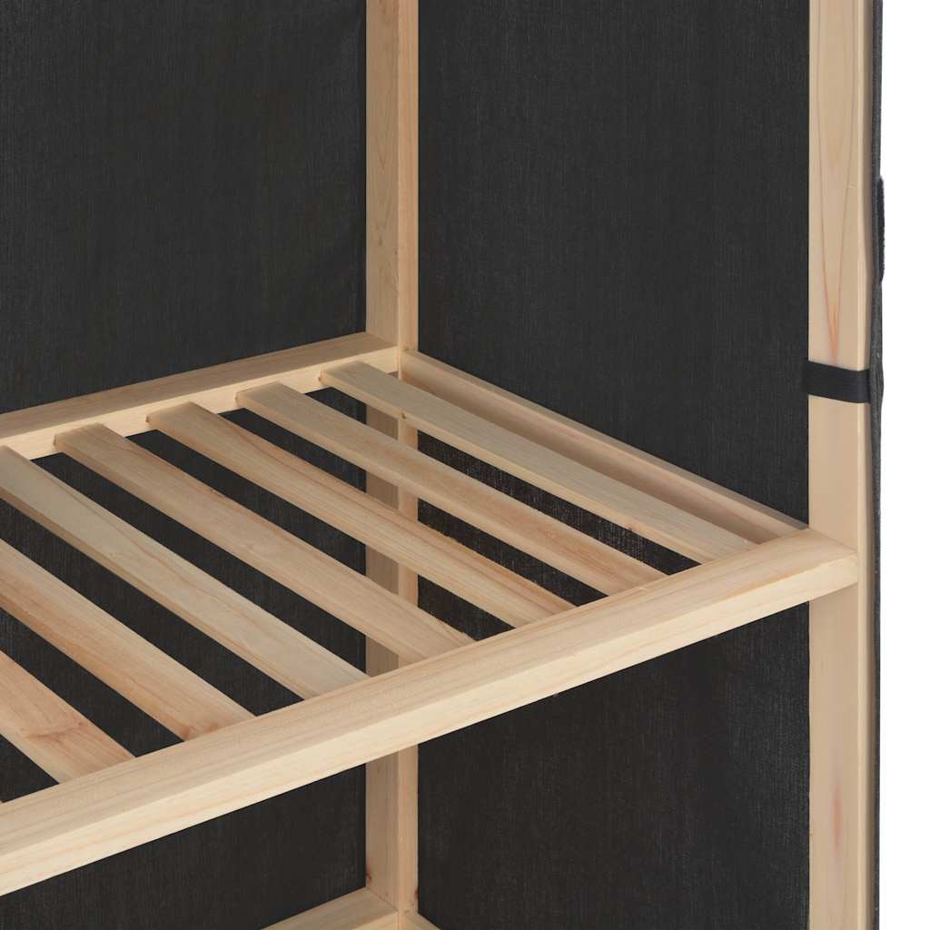 Wardrobe 135X40X170 Cm Fabric white grey Fabric and solid fir wood frame 135 cm