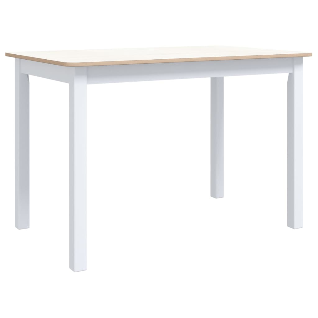 Dining Table 114X71X75 Cm Solid Rubber Wood