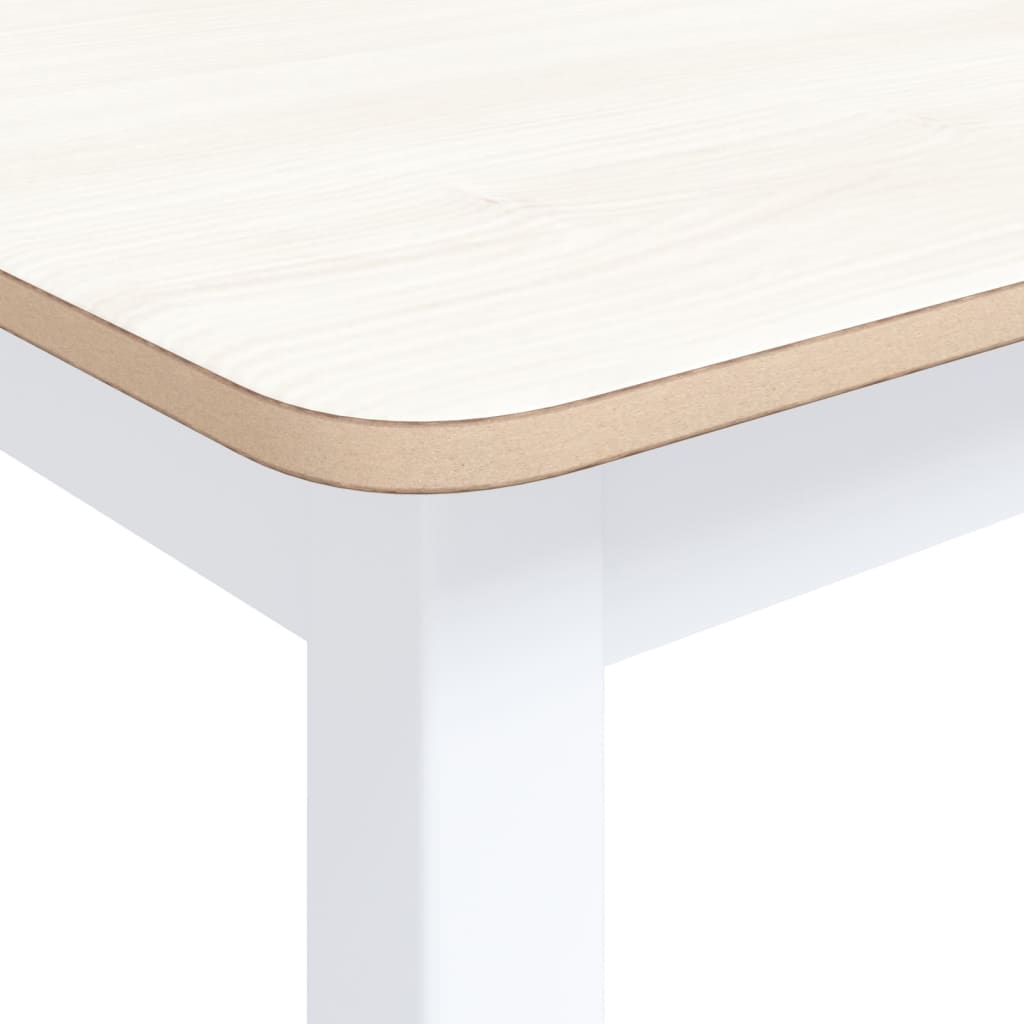 Dining Table 114X71X75 Cm Solid Rubber Wood