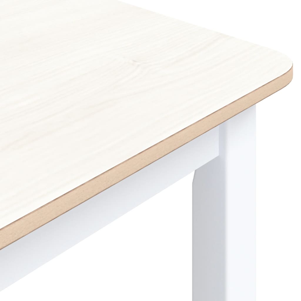 Dining Table 114X71X75 Cm Solid Rubber Wood
