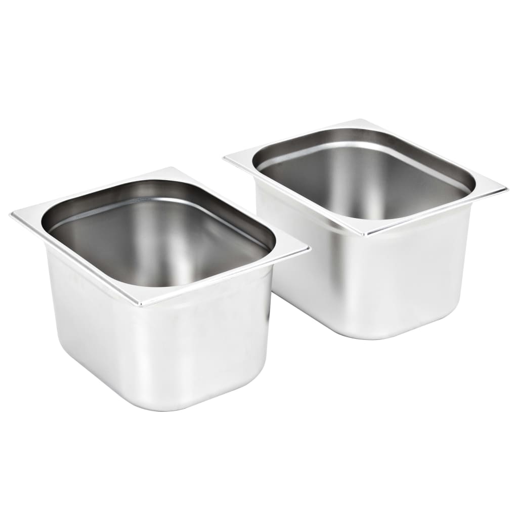 Gastronorm Containers 2 Pcs Gn 1/2 200 Mm Stainless Steel