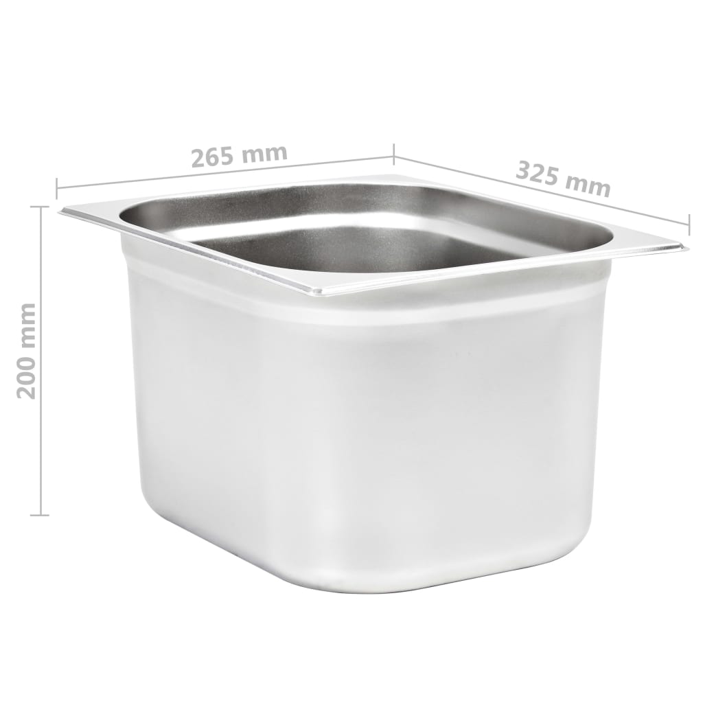 Gastronorm Containers 2 Pcs Gn 1/2 200 Mm Stainless Steel
