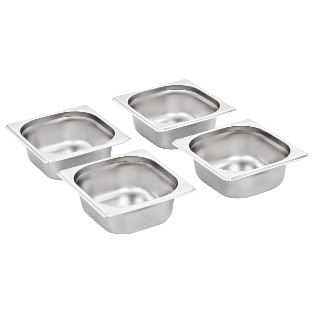 Gastronorm Containers 12 Pcs Gn 1/6 65 Mm Stainless Steel