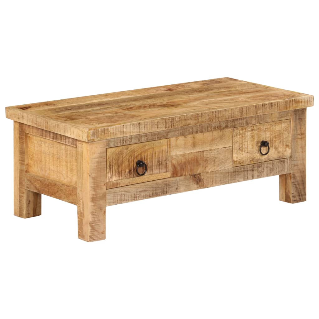 Coffee Table Drawers Solid Reclaimed Wood 90X45X35 Cm