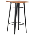 Bar Table Black 60X60X108 Cm Solid Pine Wood Steel