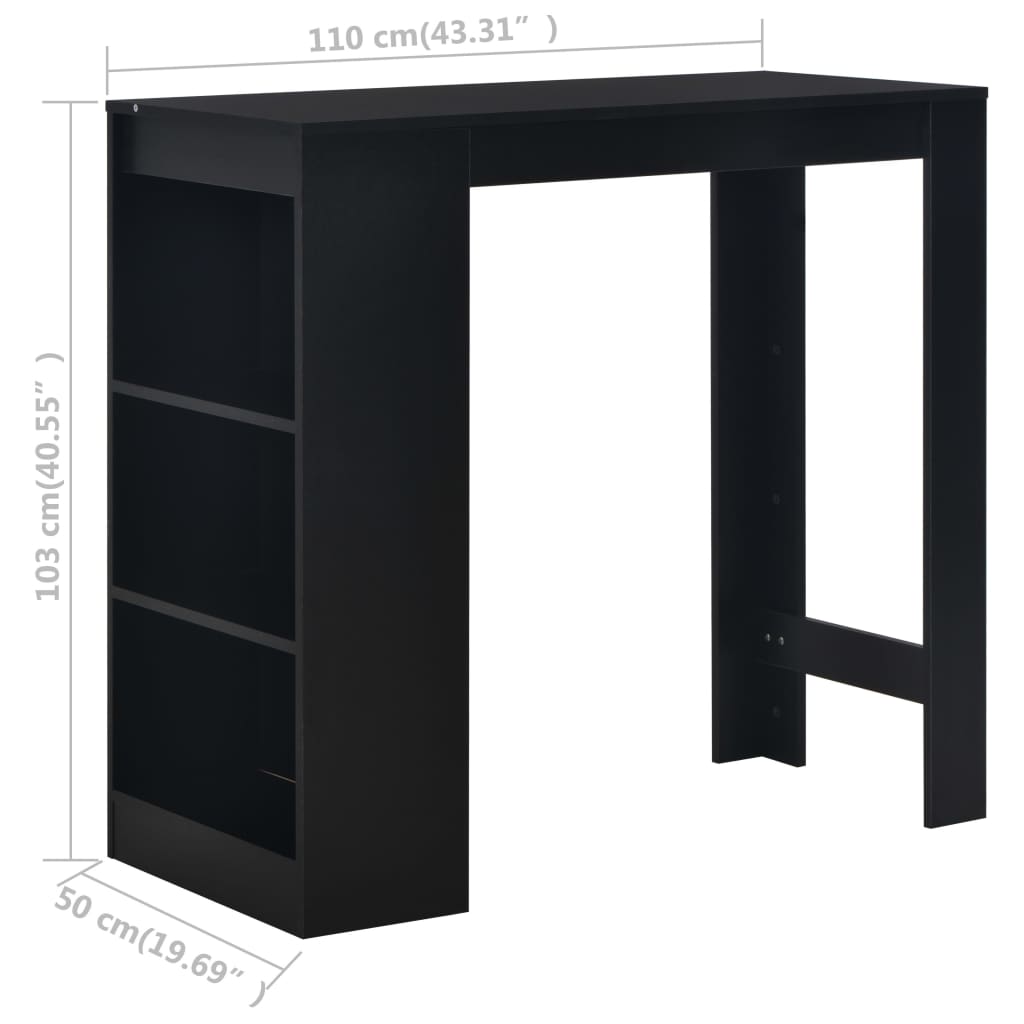 Bar Table With Shelf 110X50X103 Cm
