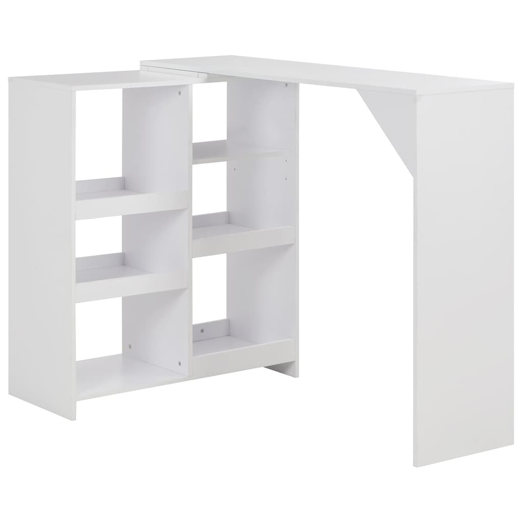 Dining Table Bar Moveable Shelf 138X39X110 Cm Black White Grey Oak 138 Cm White
