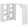 Dining Table Bar Moveable Shelf 138X39X110 Cm Black White Grey Oak 138 Cm White