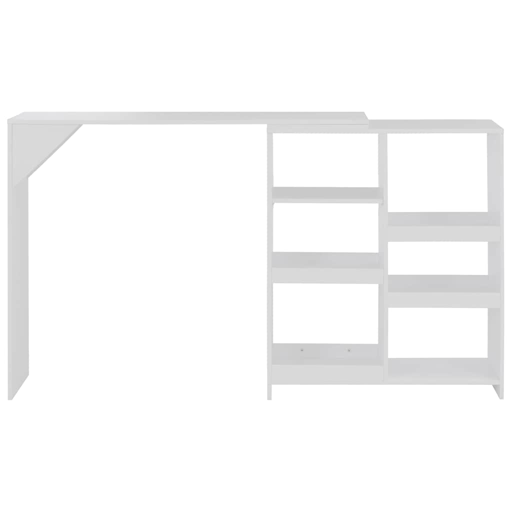 Dining Table Bar Moveable Shelf 138X39X110 Cm Black White Grey Oak 138 Cm White