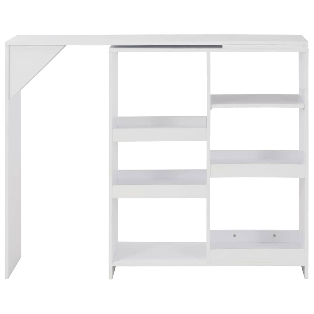 Dining Table Bar Moveable Shelf 138X39X110 Cm Black White Grey Oak 138 Cm White