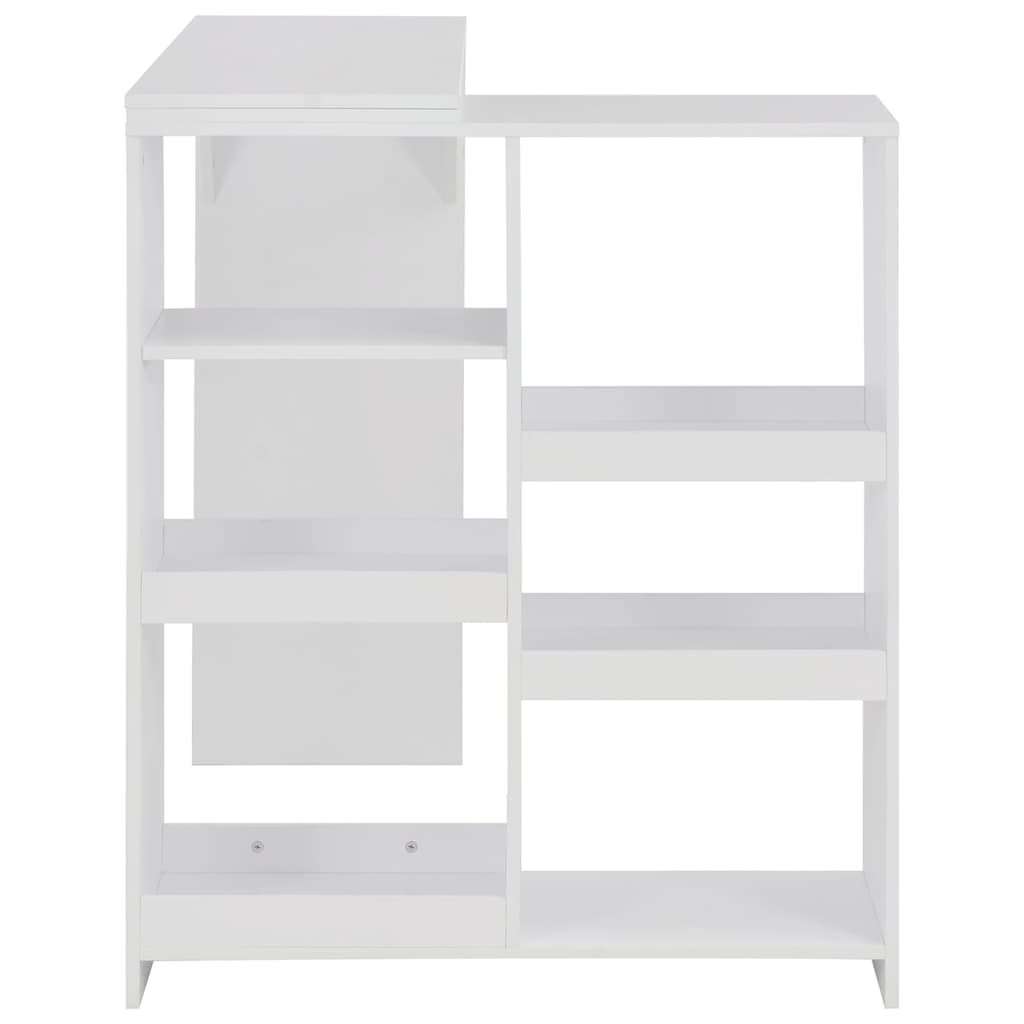 Dining Table Bar Moveable Shelf 138X39X110 Cm Black White Grey Oak 138 Cm White