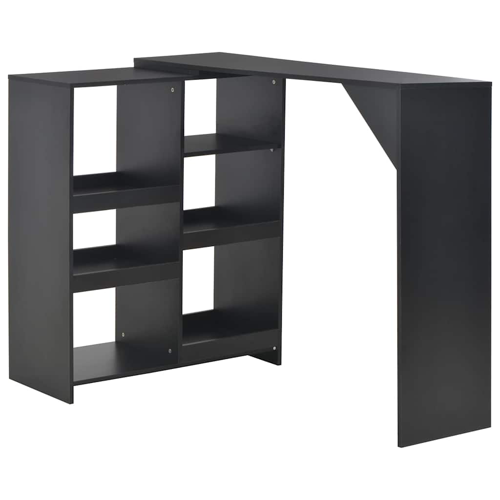 Dining Table Bar Moveable Shelf 138X39X110 Cm Black White Grey Oak 138 Cm White