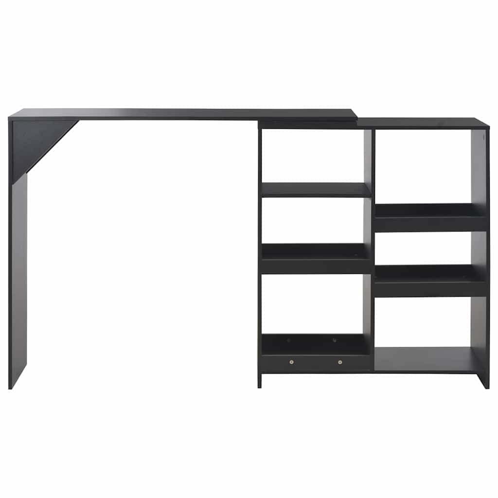 Dining Table Bar Moveable Shelf 138X39X110 Cm Black White Grey Oak 138 Cm White