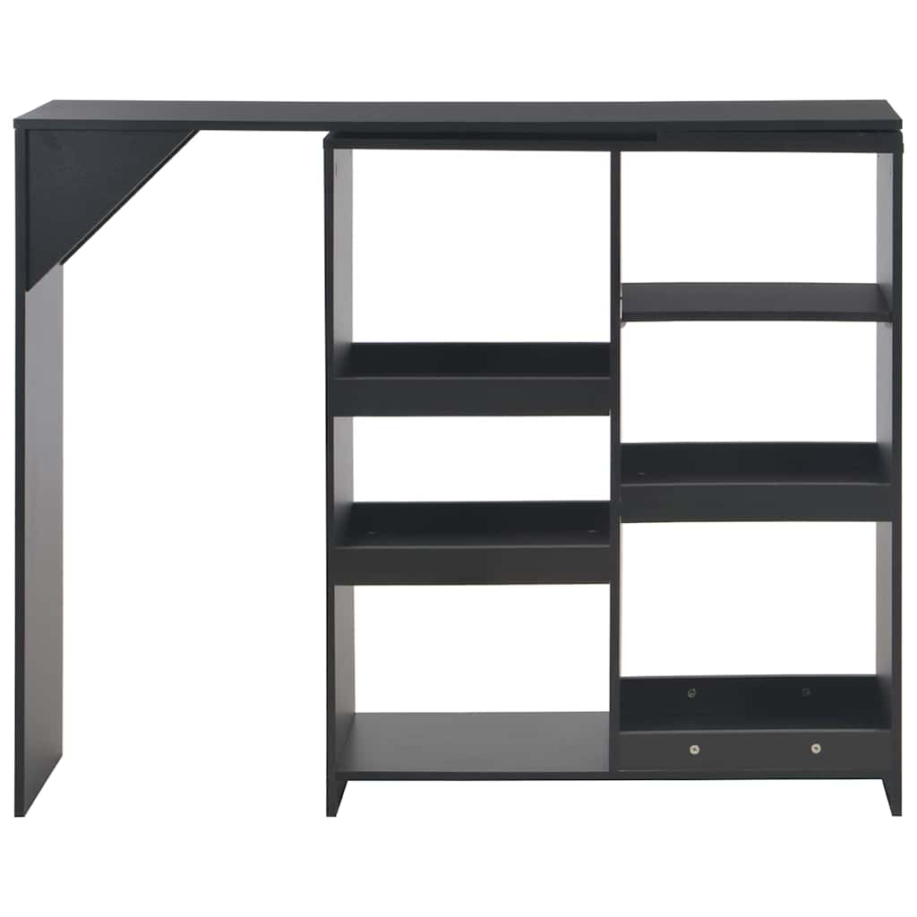 Dining Table Bar Moveable Shelf 138X39X110 Cm Black White Grey Oak 138 Cm White