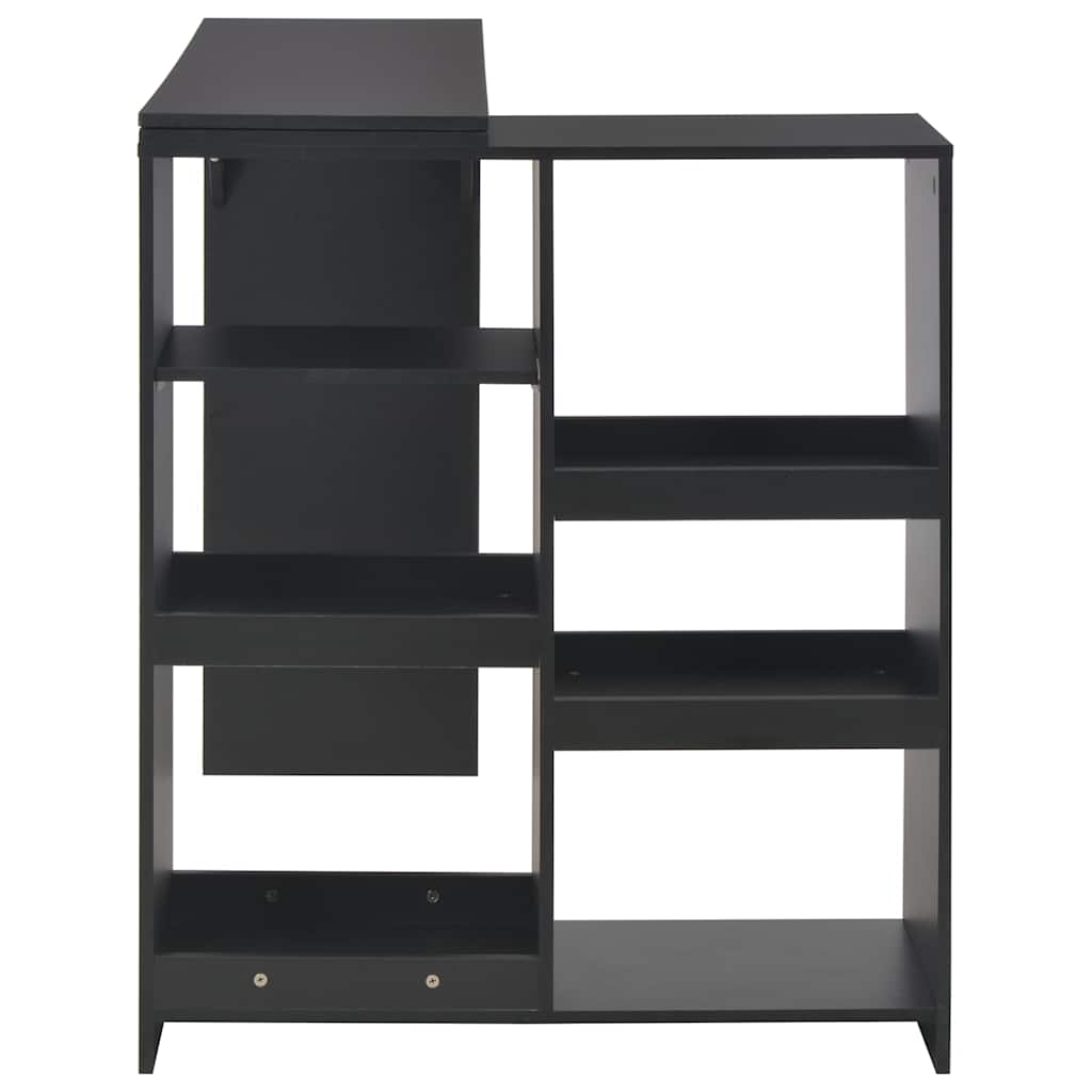 Dining Table Bar Moveable Shelf 138X39X110 Cm Black White Grey Oak 138 Cm White