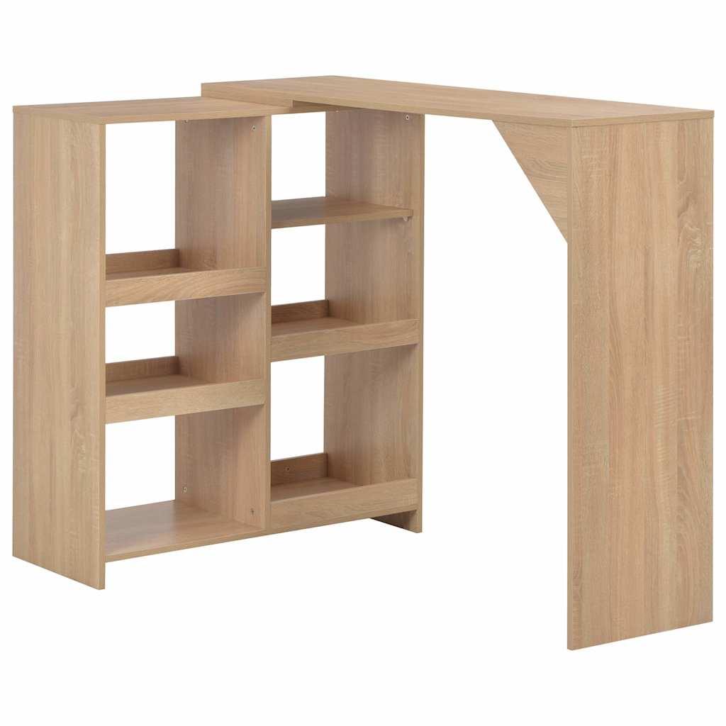 Dining Table Bar Moveable Shelf 138X39X110 Cm Black White Grey Oak 138 Cm White
