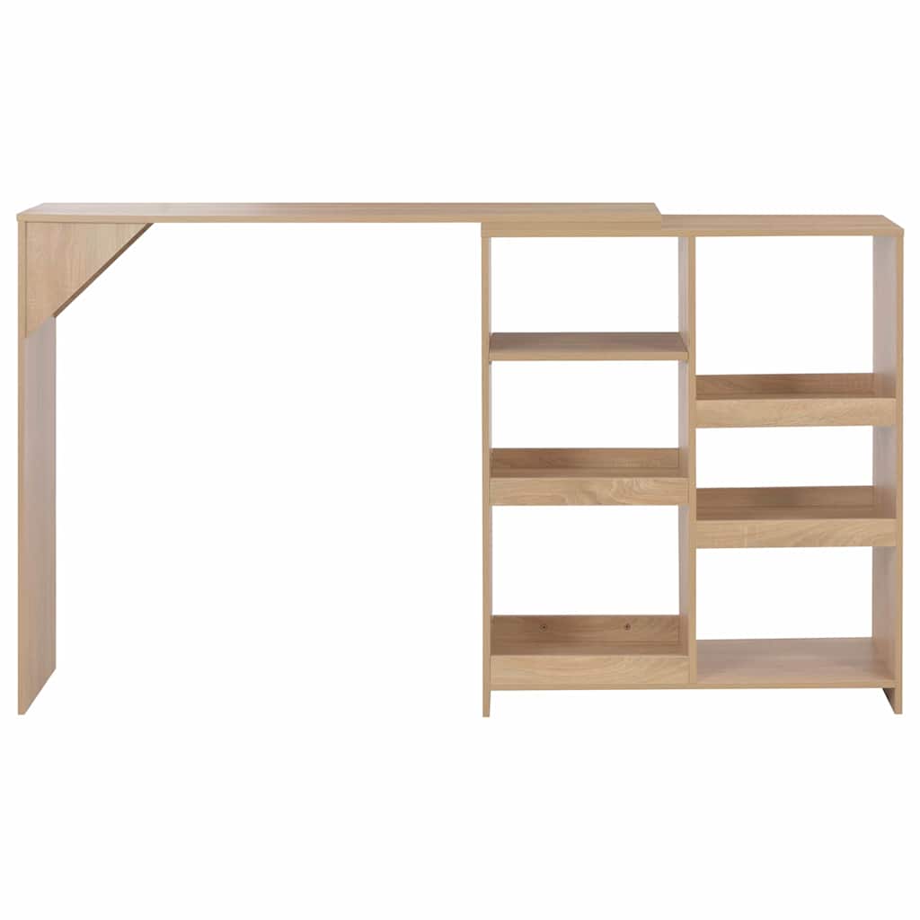 Dining Table Bar Moveable Shelf 138X39X110 Cm Black White Grey Oak 138 Cm White