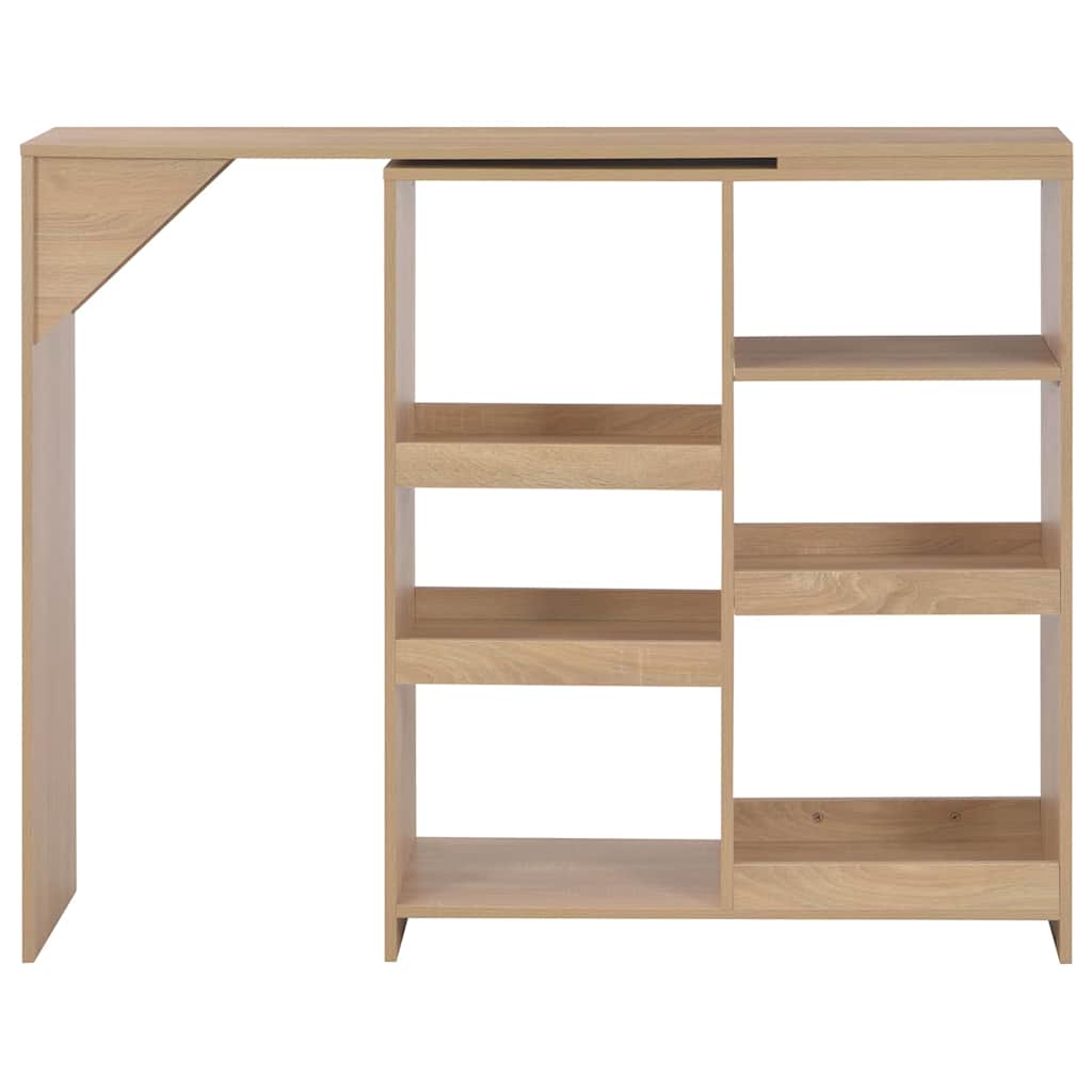 Dining Table Bar Moveable Shelf 138X39X110 Cm Black White Grey Oak 138 Cm White