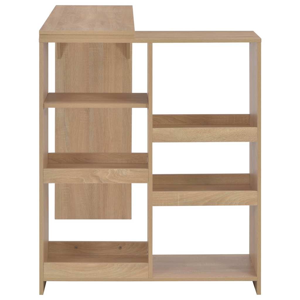 Dining Table Bar Moveable Shelf 138X39X110 Cm Black White Grey Oak 138 Cm White