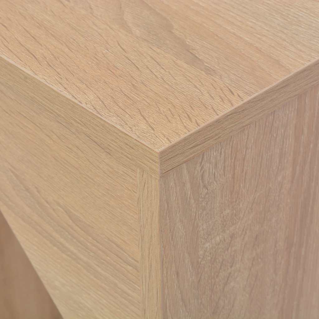 Dining Table Bar Moveable Shelf 138X39X110 Cm Black White Grey Oak 138 Cm White
