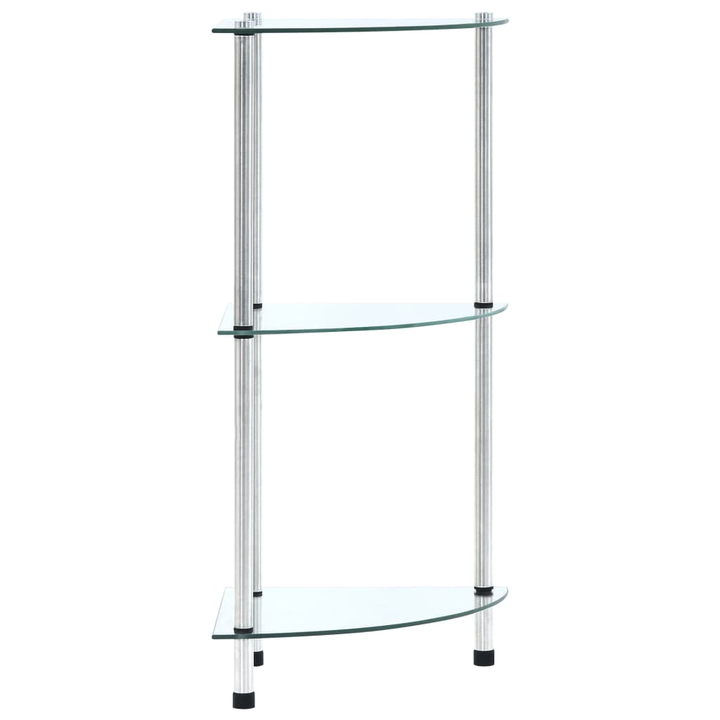 Shelf | | Tempered Glass And Aluminium | 30X30X67 Cm | Shelf