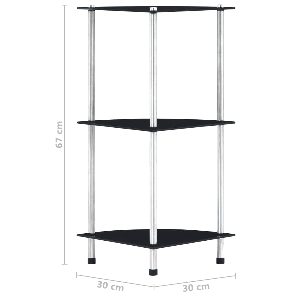 Shelf | | Tempered Glass And Aluminium | 30X30X67 Cm | Shelf