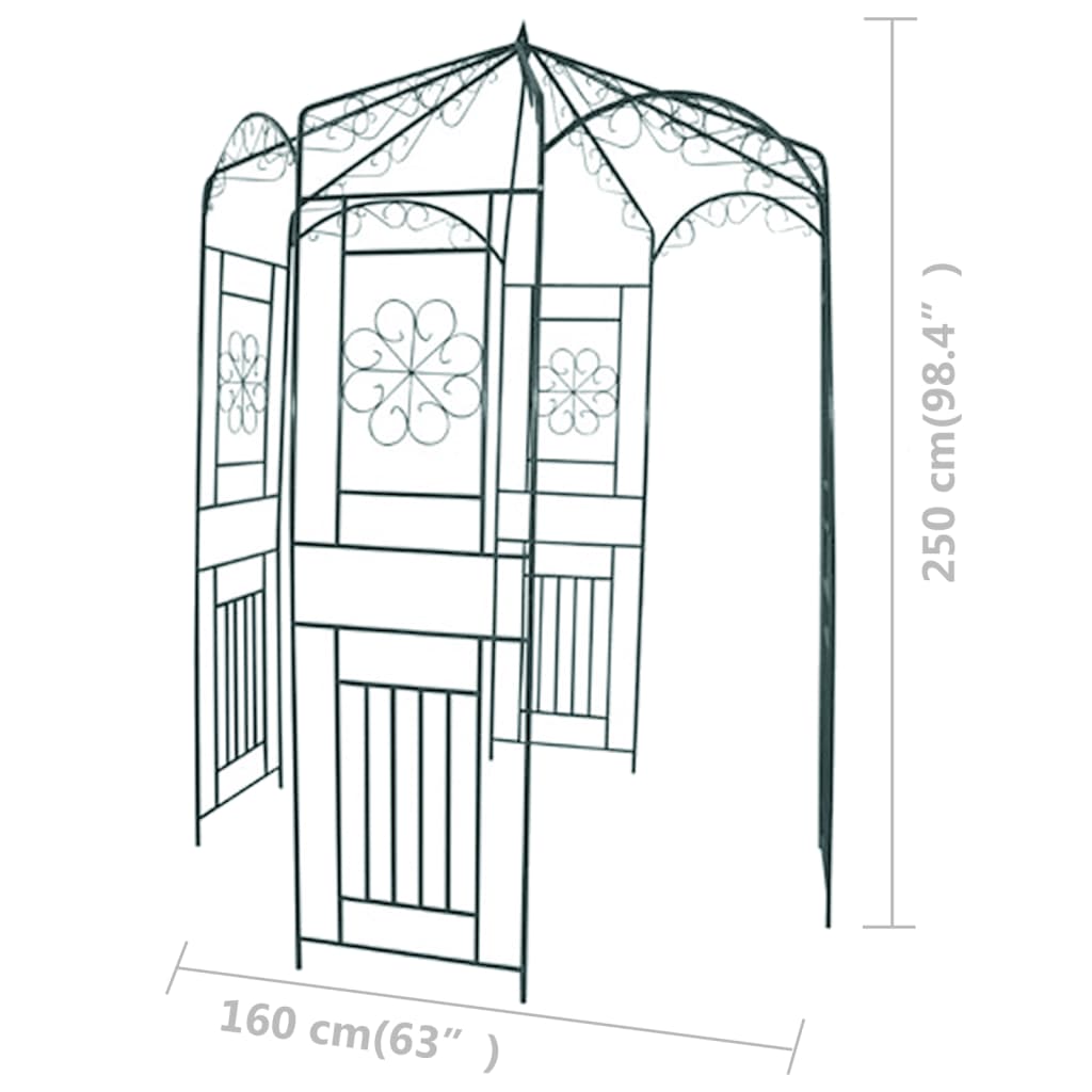 Garden Arch 250 Cm Dark Green
