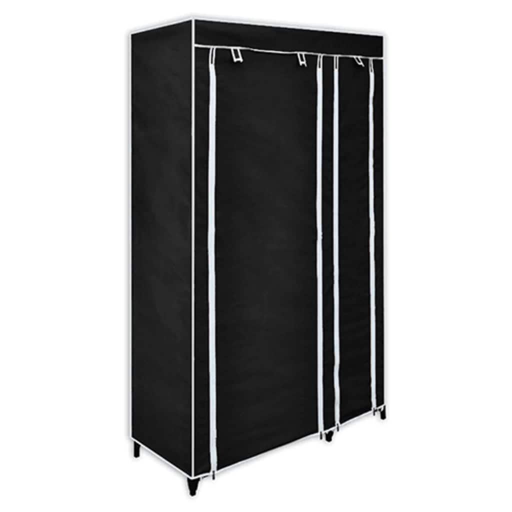 Wardrobe Folding Wardrobes 2 Pcs 110X45X175 Cm Fabric Brown Cream Black Grey LED