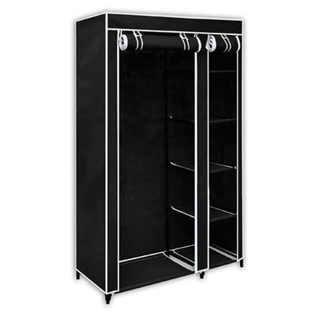 Wardrobe Folding Wardrobes 2 Pcs 110X45X175 Cm Fabric Brown Cream Black Grey LED