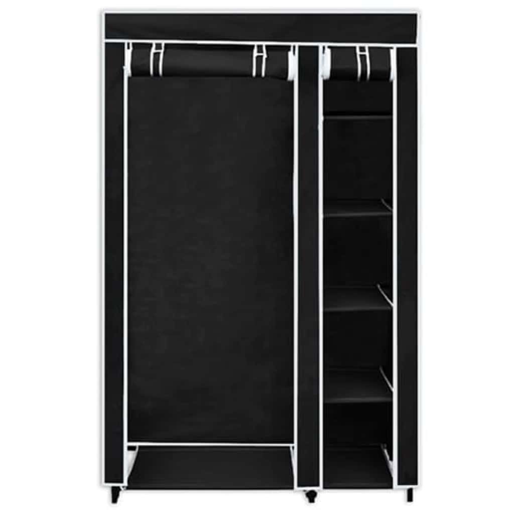 Wardrobe Folding Wardrobes 2 Pcs 110X45X175 Cm Fabric Brown Cream Black Grey LED