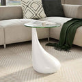 Coffee Table 2 Pcs With Round Glass Top High Gloss