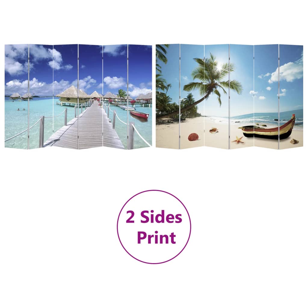 Folding Room Divider 217X170 Cm Beach