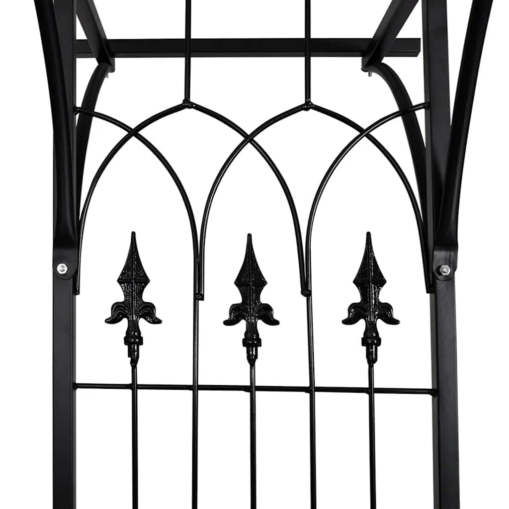 Garden Arches Trellises Arbours & Pergolas Arch Black Iron 200x52x204cm Outdoor