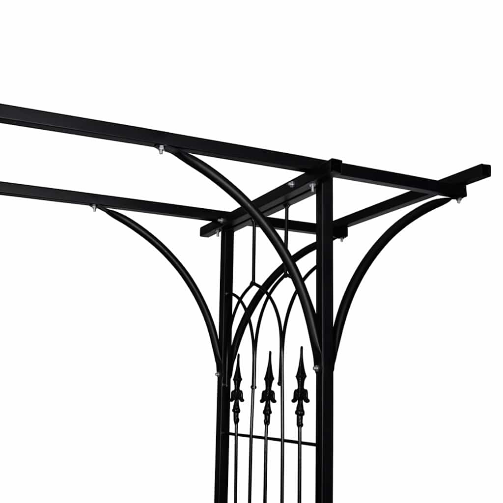 Garden Arch | Black | Iron | 200 X 52 X 204 Cm | Durable | Garden Arch