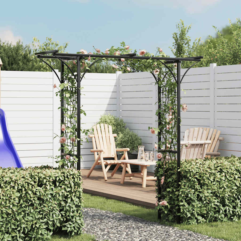 Garden Arch | Black | Iron | 200 X 52 X 204 Cm | Durable | Garden Arch