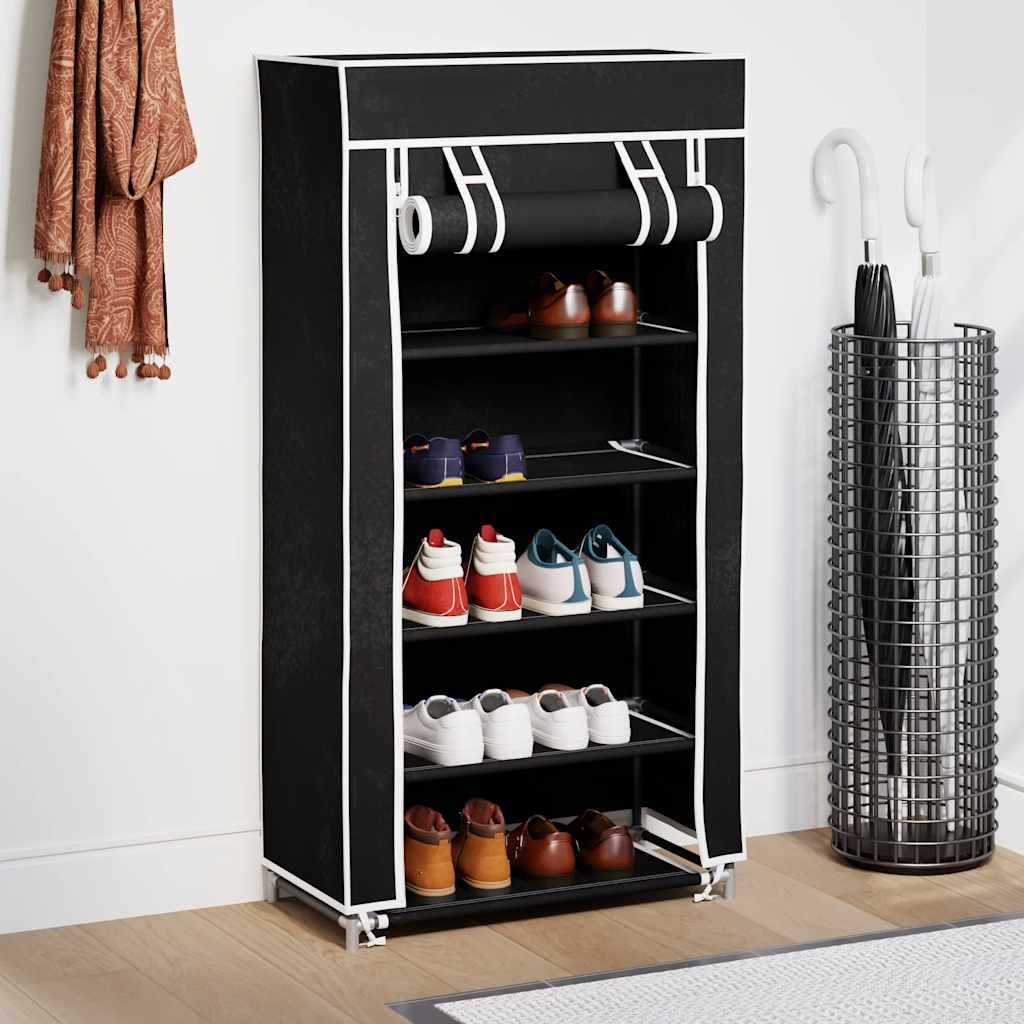Shoe Racks & Organisers Cabinet Iron Non-Woven Fabric Black Cream Grey Brown 58
