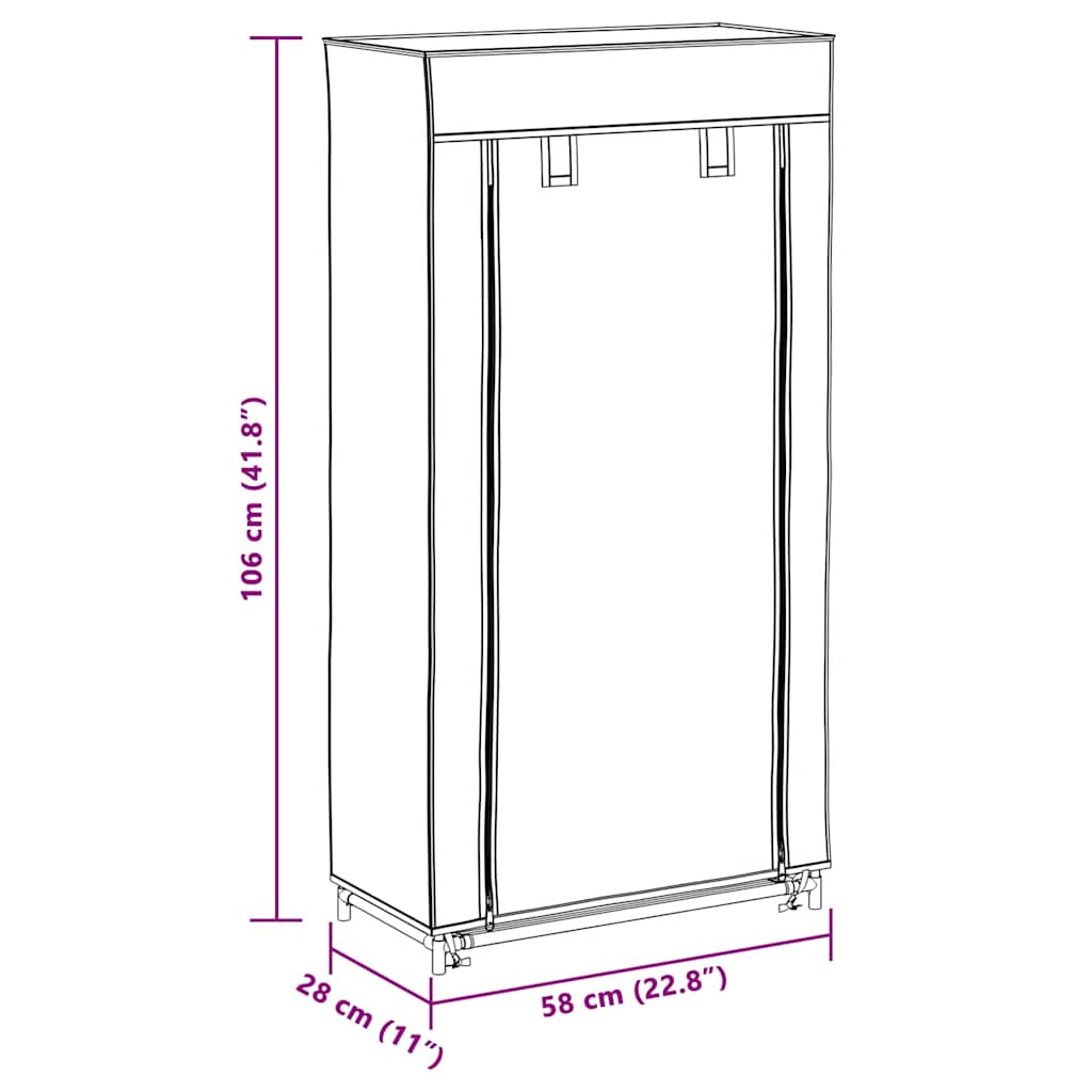 Shoe Racks & Organisers Cabinet Iron Non-Woven Fabric Black Cream Grey Brown 58