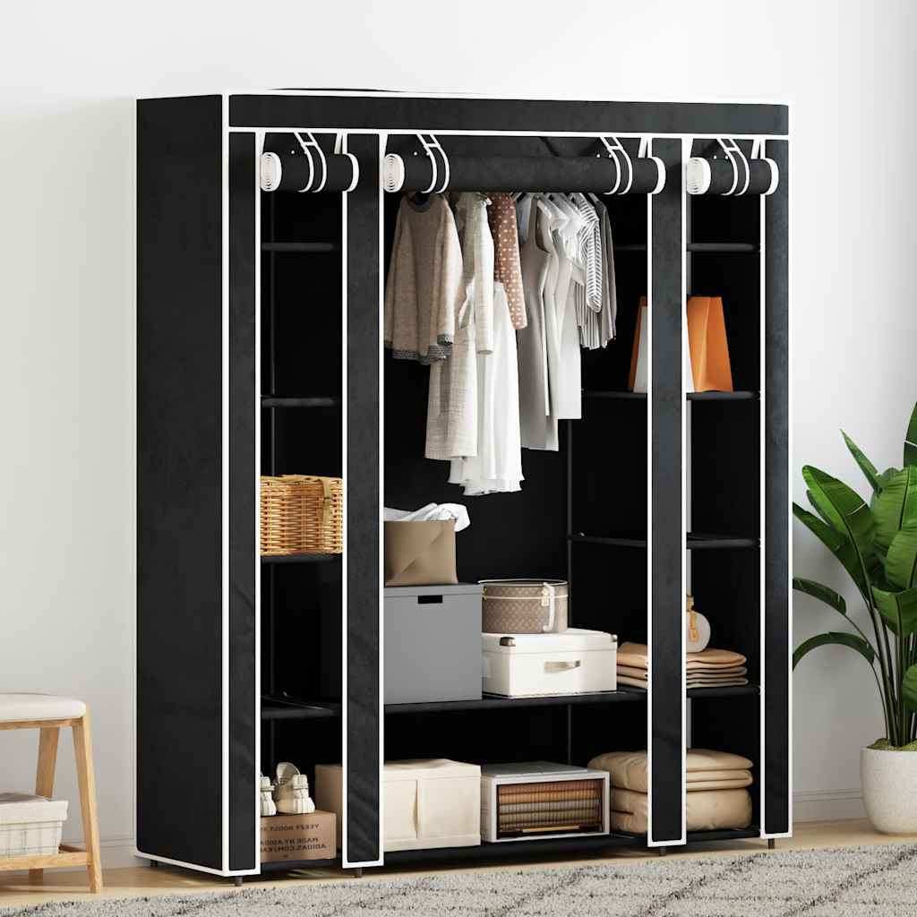 Fabric Wardrobe With Compartments And Rods 45X150X176 Cm