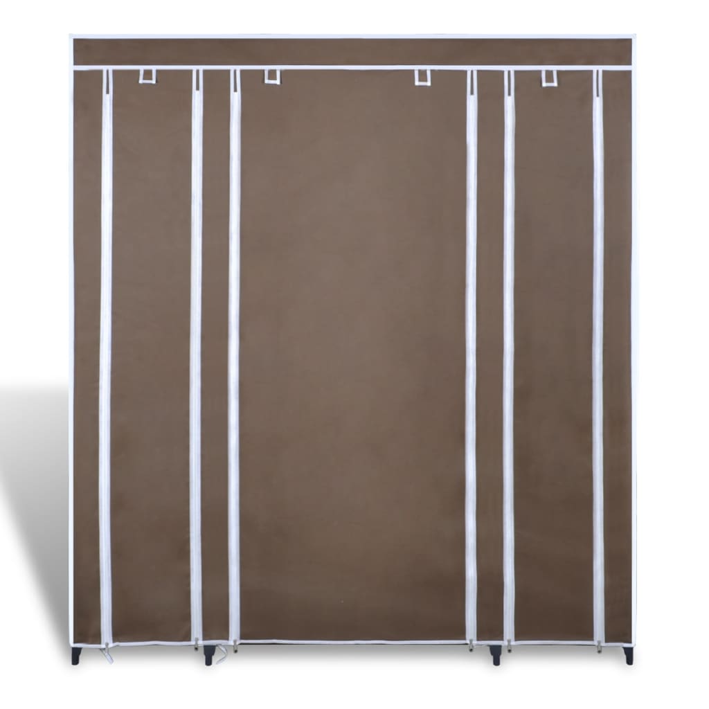 Fabric Wardrobe With Compartments And Rods 45X150X176 Cm
