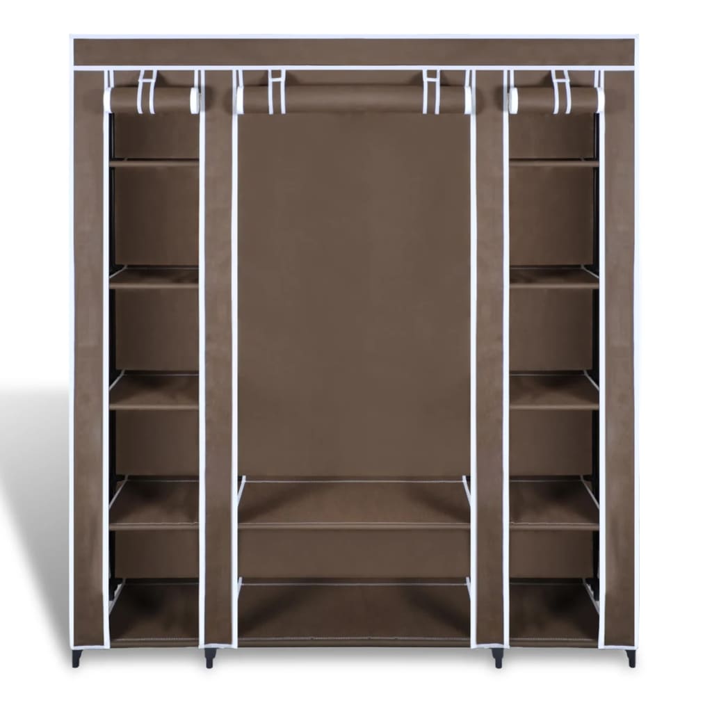 Fabric Wardrobe With Compartments And Rods 45X150X176 Cm