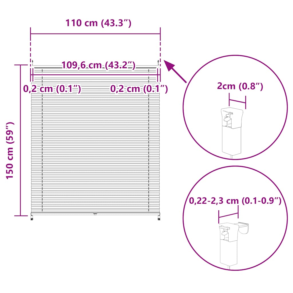 Plisse Blind 110X150Cm
