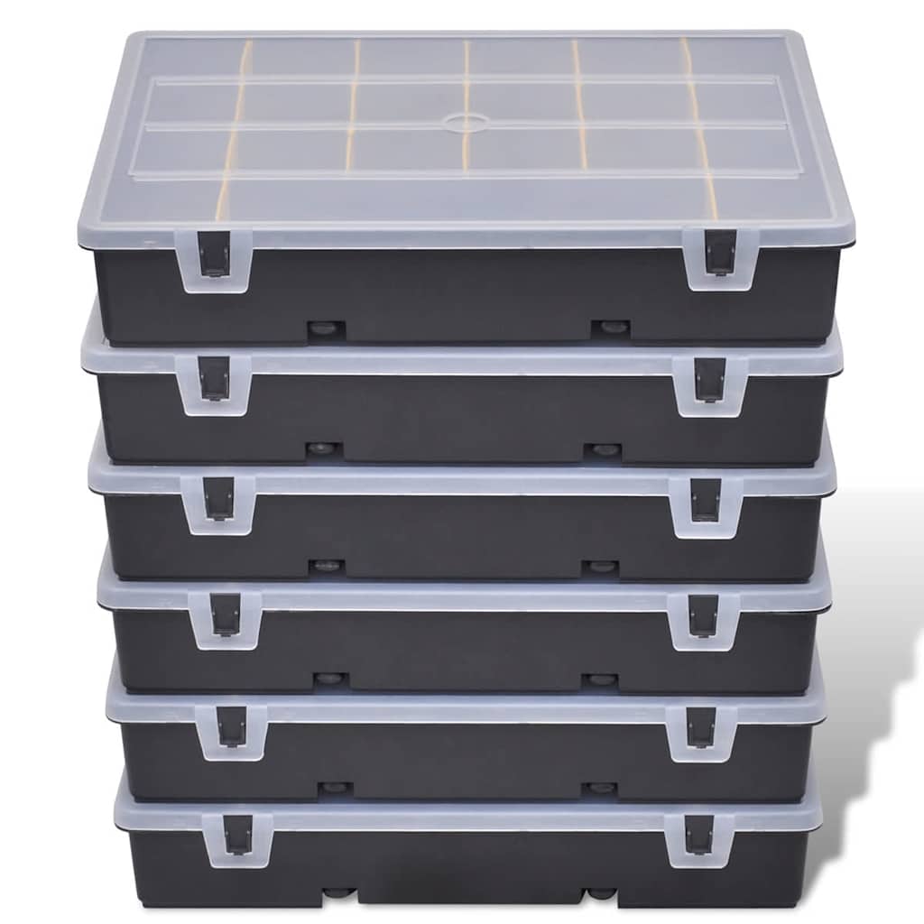 Tool Boxes Storage Box Sort Case 6 Pcs Polypropylene Portable