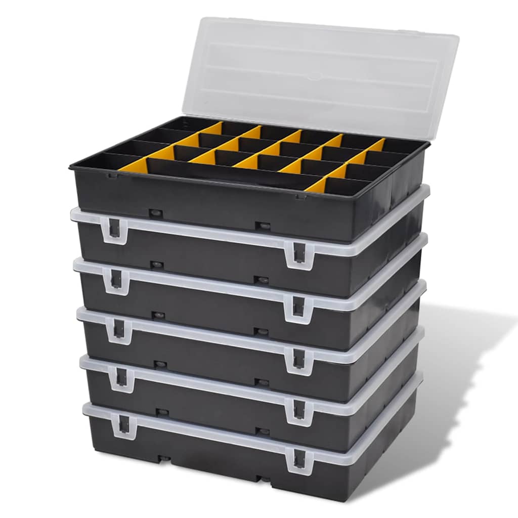 Tool Boxes Storage Box Sort Case 6 Pcs Polypropylene Portable