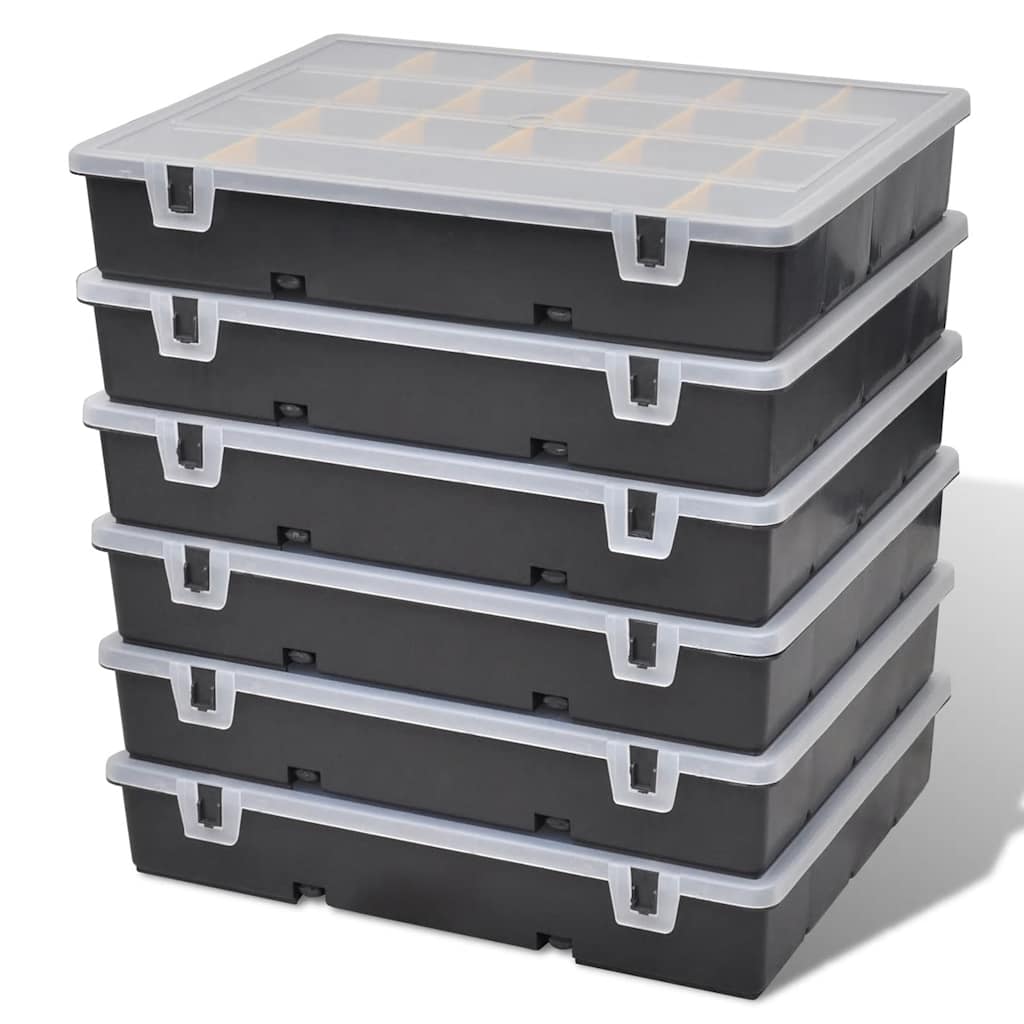 Tool Boxes Storage Box Sort Case 6 Pcs Polypropylene Portable