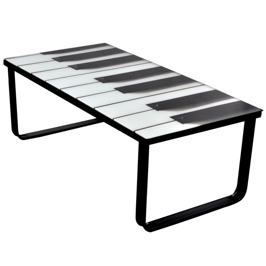 Coffee Table With Printing Glass Top